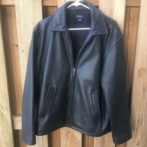 Brooks sport black leather jacket with lining